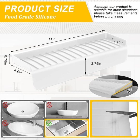 Silicone Kitchen Sink Splash Guard Edge Protector - Picture 6 of 8